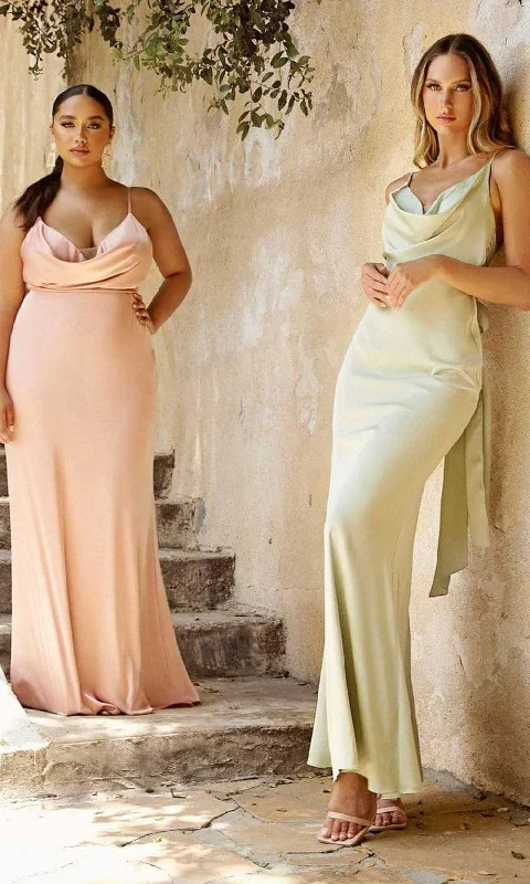 Women's Weekend Outfit Cinderella Divine - Cowl Neck Sheath Evening Gown 7487