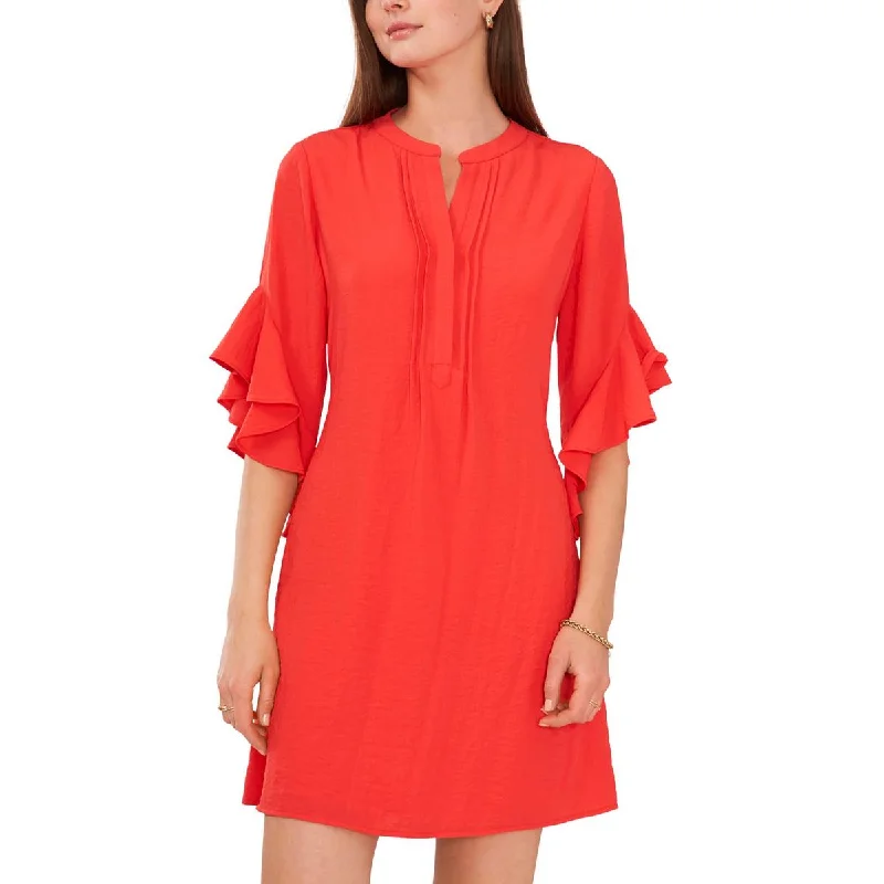 Women's Travel Apparel Vince Camuto Womens Ruffle Pintuck Mini Dress