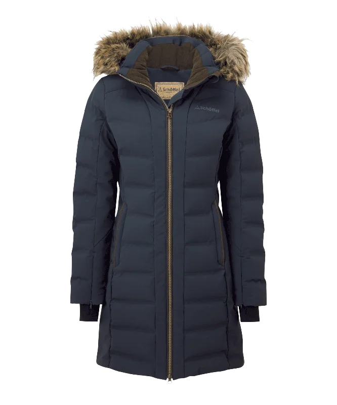 Women's Wedding Apparel Hurlingham Waterproof Down Coat - Carbon Navy