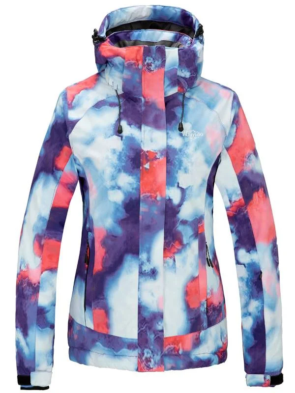 Women's Stylish Casual Garments Women's Waterproof Ski Jacket Colorful Printed Winter Parka Fully Taped Seams Atna Printed