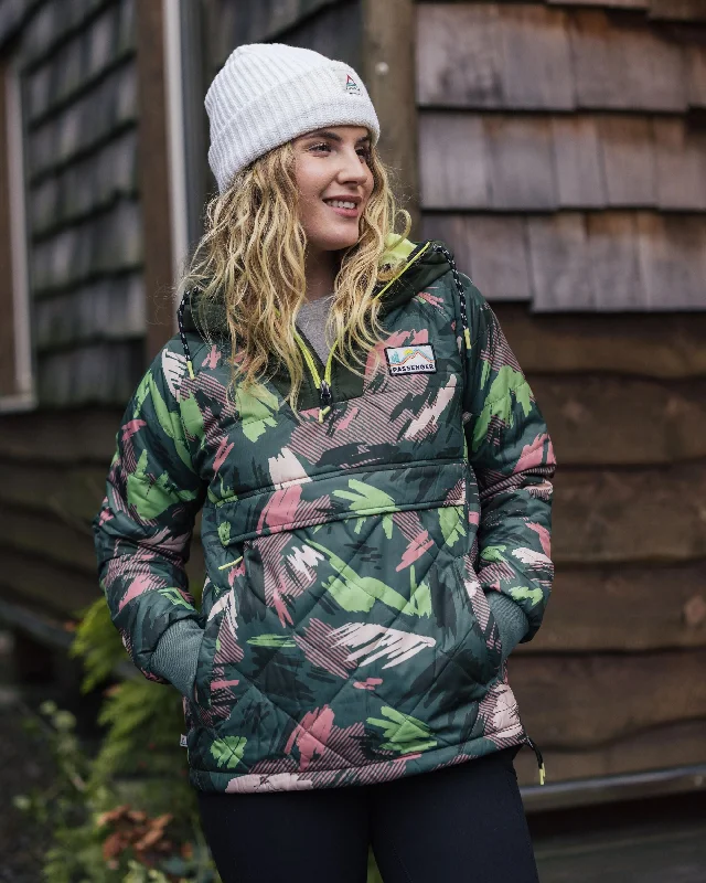 Women's Seasonal Attire Ocean Recycled Insulated 1/2 Zip Jacket - Abstract Mountain Fir Tree