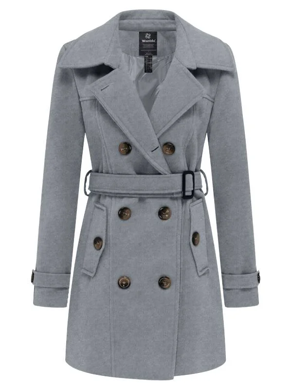 Women's Work Outfit For The Office Women's Pea Coat Double Breasted Winter Trench Jacket