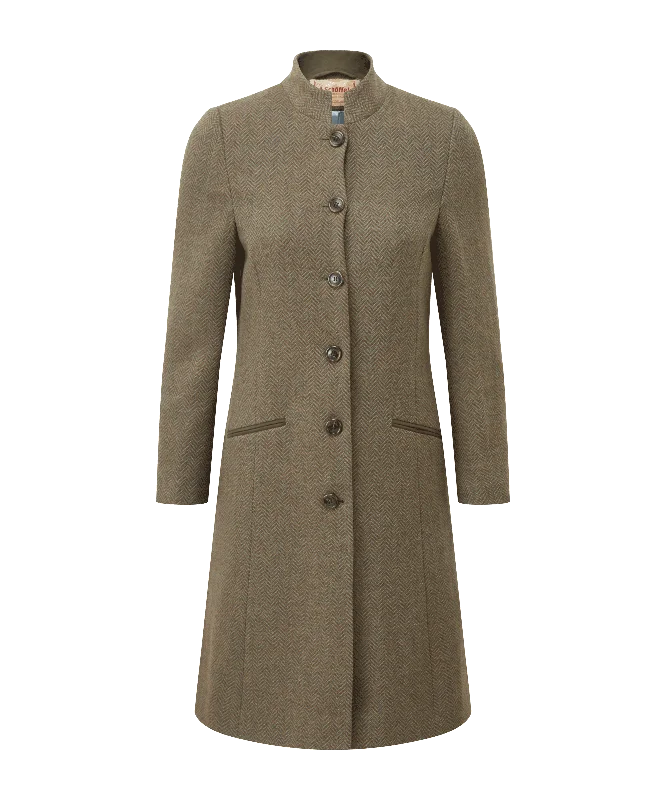 Women's Formal Apparel Portree Tweed Jacket - Loden Green Herringbone Wide Tweed