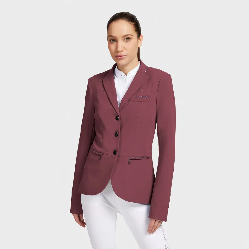 Women's Holiday Clothing Samshield Victorine Crystal Fabric Ladies Competition Jacket- Amarante Limited Edition